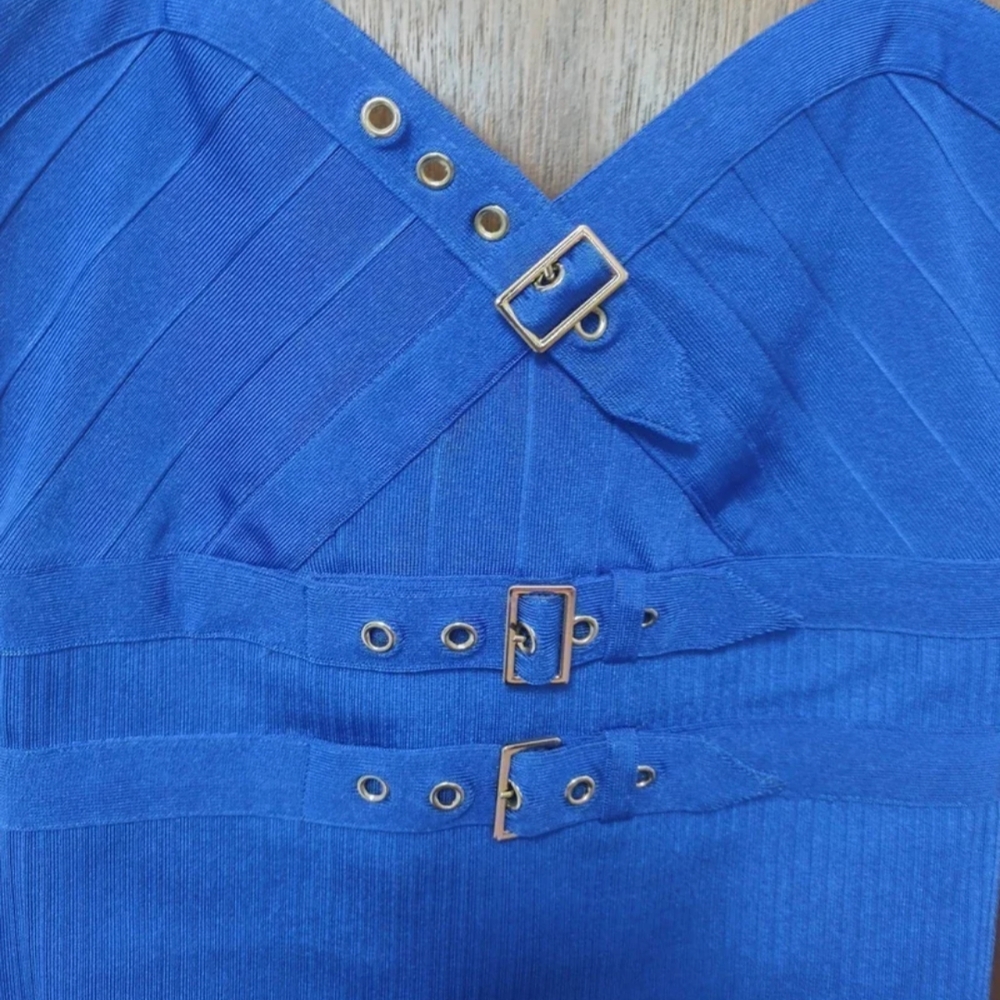 Brand new! 12th Heart Bandage Blue Dress - Picture 3 of 7